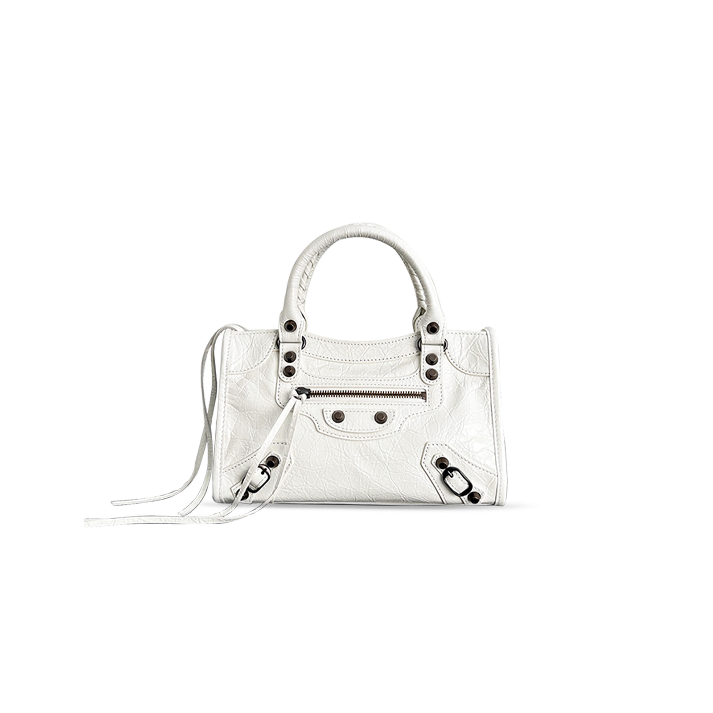 BALENCIAGA WOMEN'S LE CITY BAG MINI IN WHITE 8063952ABEA1000 (23.8*16*6.3cm)